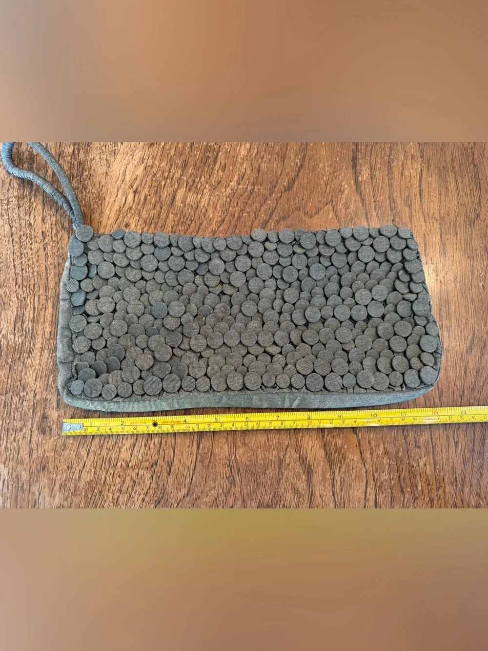 Fabulous BAYAA metallic gray Textured Circular Accent Clutch